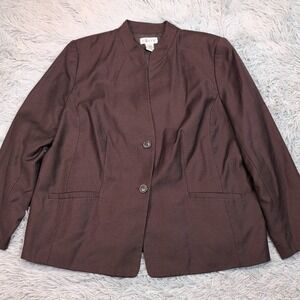 Vintage‎ JG Hook Jacket Womens 18W Brown Wool Blazer Coat Pockets Button Up